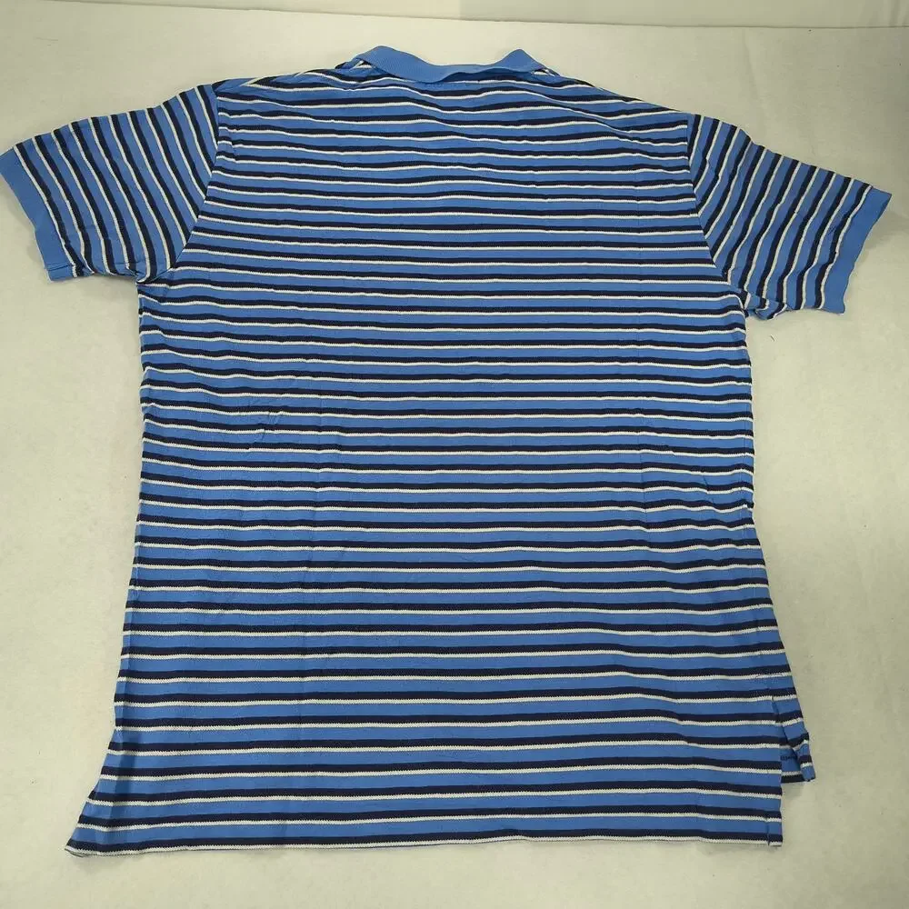 Polo by Ralph Lauren Collared Short Sleeve Polo Shirt Mens Size L Blue White